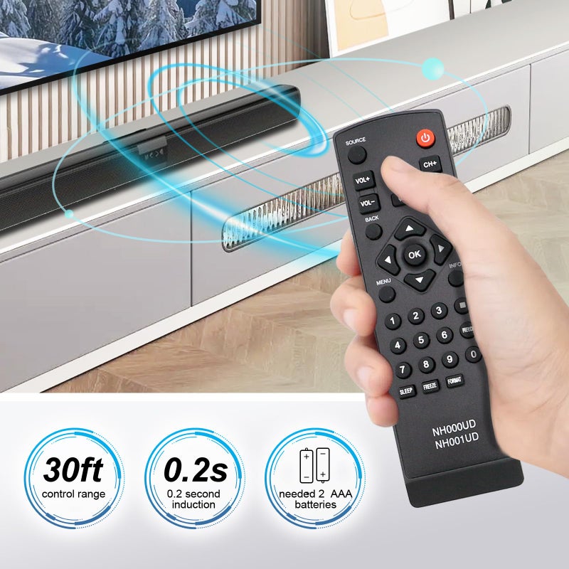 Beyution New NH000UD NH001UD Remote Control Replacement fit for Sylvania Emerson TV LC260EM2 LC320EM2 RLC320EM1 LC220EM1 RLC220EM1 LC401EM3F LC320EM3F RLC370EM2 LC370EM2 RLC320EM2F RLC320EM2 LC401EM2F LC401EM2 - Image 4